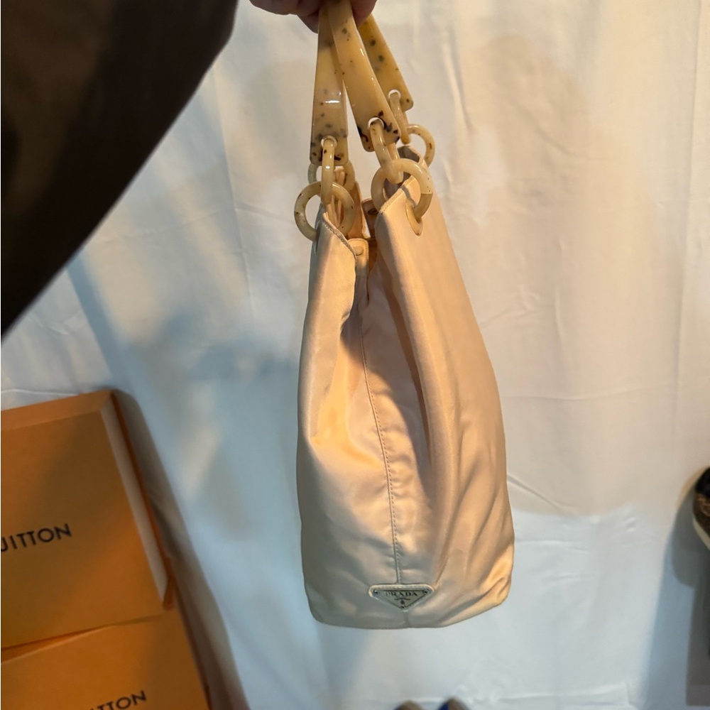 Beige Prada Nylon Lucite Handle - Picture 2 of 2
